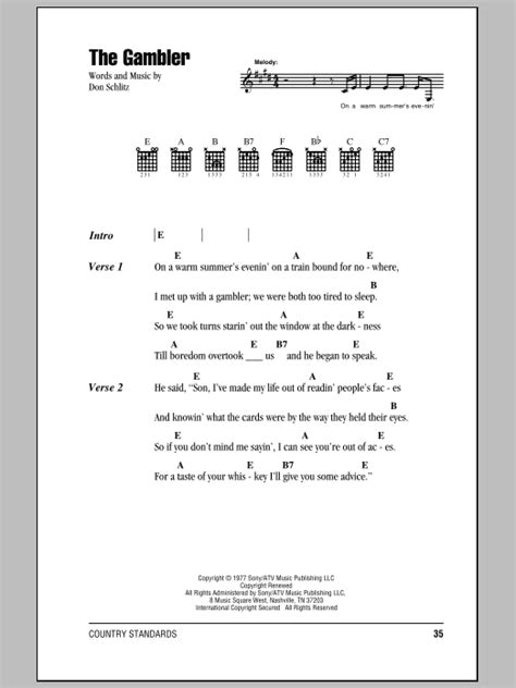 the gambler chords